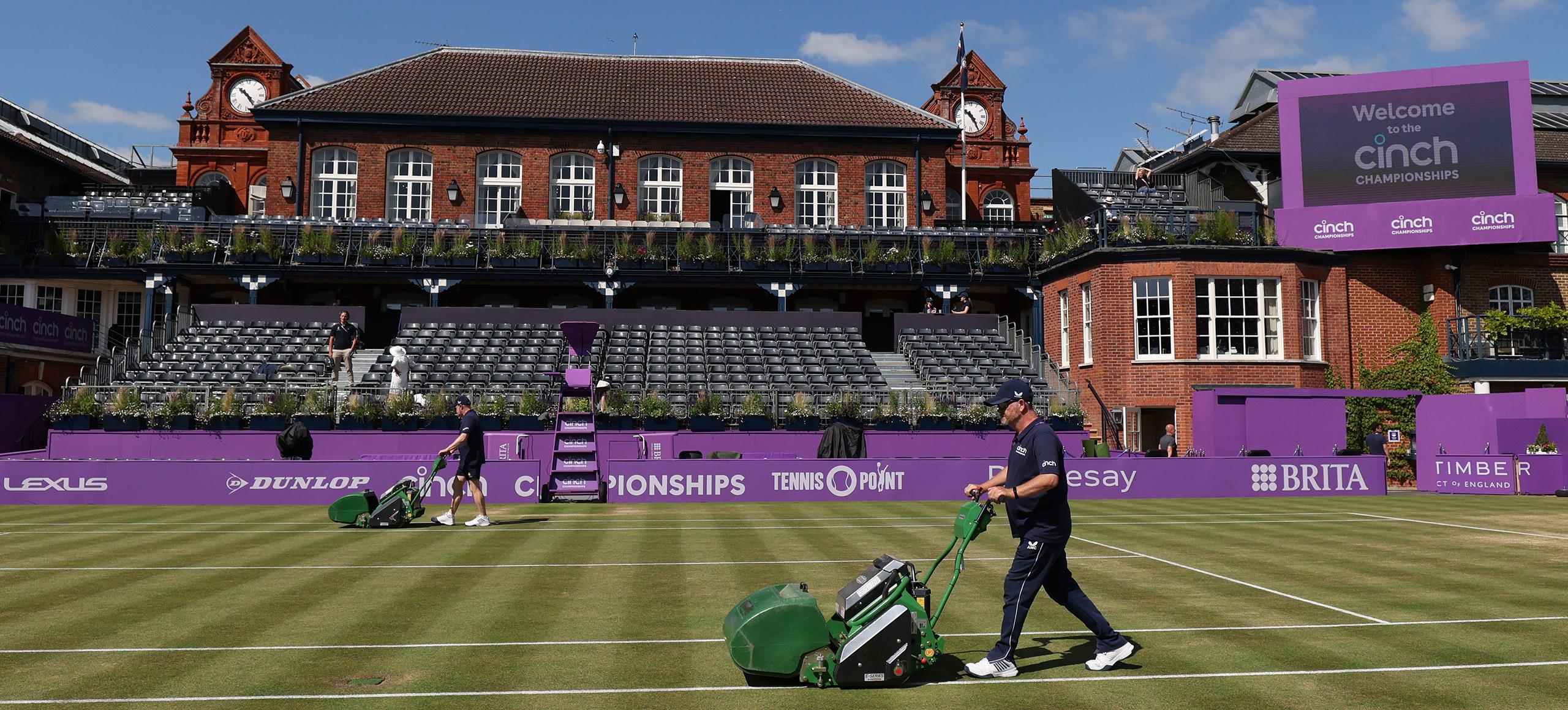 Tennis player playing at tennis tournament
