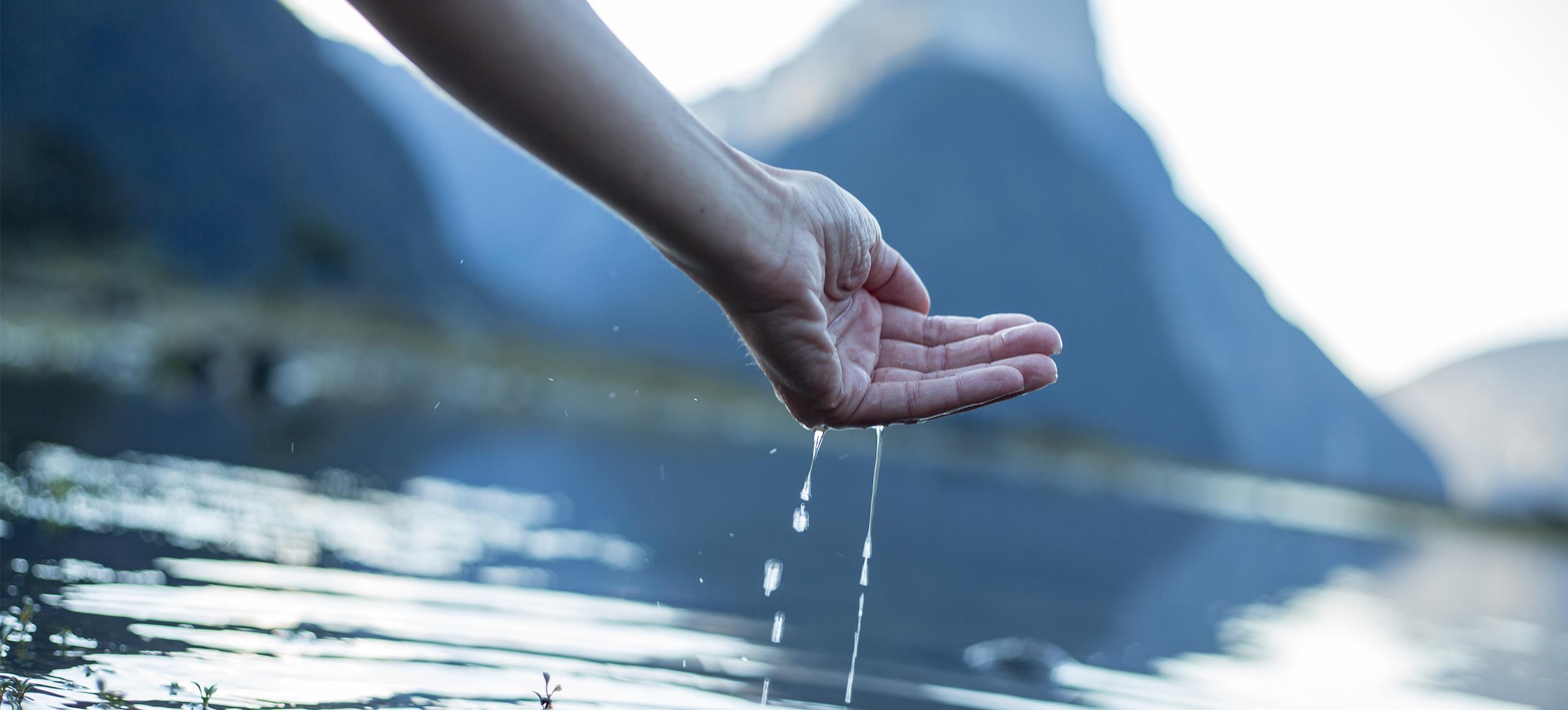 A lake in the mountains